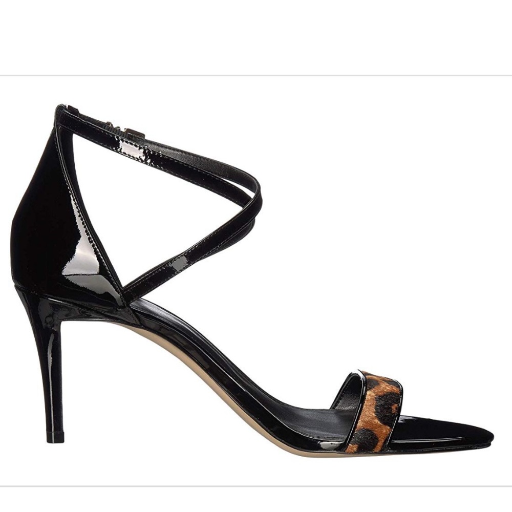 Michael Kors Black Strappy Heels with Mid Stiletto